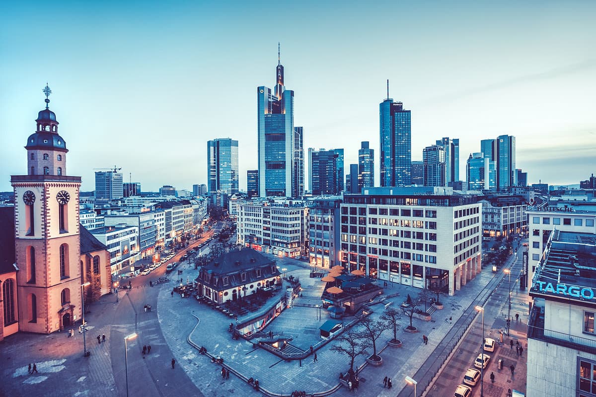 Frankfurt skyline symbolising EU regulatory centres